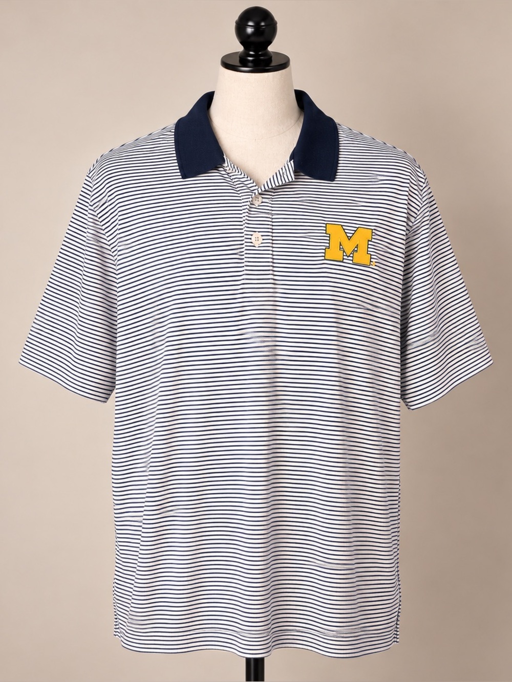 Michigan Wolverines Colosseum Men’s XXL Striped Performance Polo Shirt